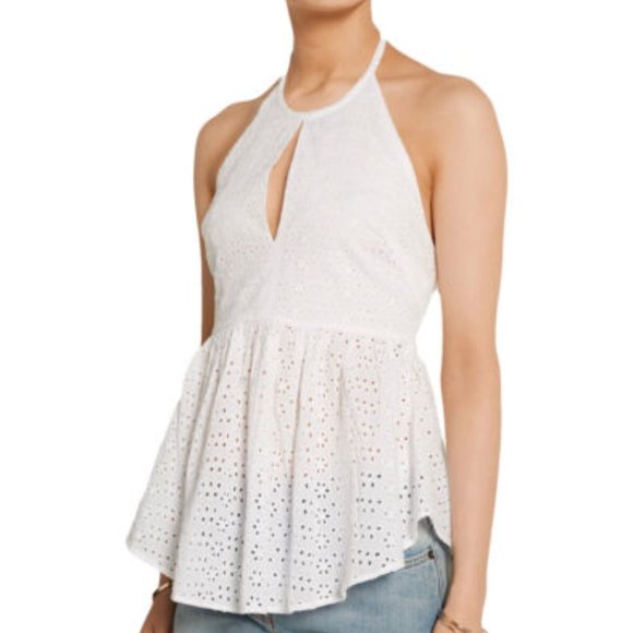 Elizabeth and James Tops - *50% Off* NWT Elizabeth and James Embroidered Eyelet Halter Peplum Top